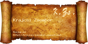 Krajcsi Zsombor névjegykártya